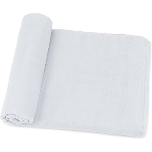 Comfy Cubs Muslin Swaddle Blankets Pack of 1 - 47 x 47 Inch Soft Cotton Baby Blanket Set, Large Multipurpose Wraps for Newborns - Self-Soothing Swaddles for Newborns - White