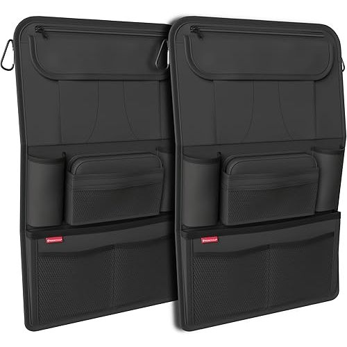 car seat organizer with integrated tablet holder - Reinforced back - with extra pen pocket - for business and children - Designed in Germany