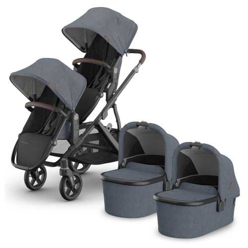 UPPAbaby Vista V3 Twin Stroller with RumbleSeat V3 + Bassinet Bundle - Julian