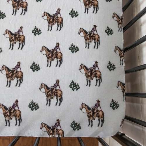 Cowgirls & Cactus Bamboo Muslin Crib Sheet – Cowkid Clothing Company