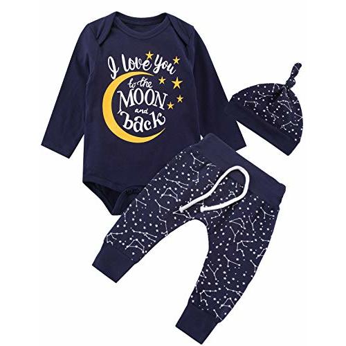 Baby Boy Space Theme Outfit Newborn Boy I Love You To The Moon And Back Baby Shower Infant Space Clothes Romper Pants Set