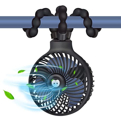 Stroller Fan,Portable Handheld Personal Baby Car Seat Mini Clip-On Fan USB Desk With Flexible Tripod Fan for Camping Outdoor Office Crib Toddler Bed