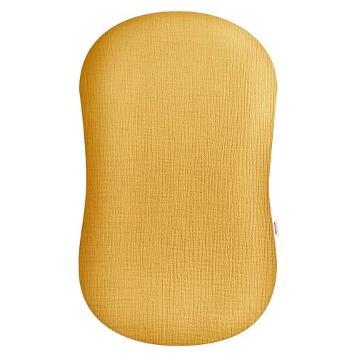 Muslin Baby Lounger Cover, Newborn Lounger Cover, Soft Cotton Breathable Lounger Pillow for Boys Girls Infant, Cover Only (Mustard Yellow)