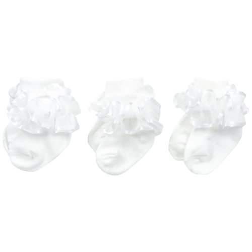 Jefferies Socks Baby Girls' Frilly Lace 3 Pair Pack Socks