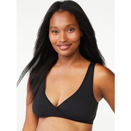 Joyspun Women's Maternity Wrap Front Nursing Bra, 2-Pack, Sizes S to 3X
