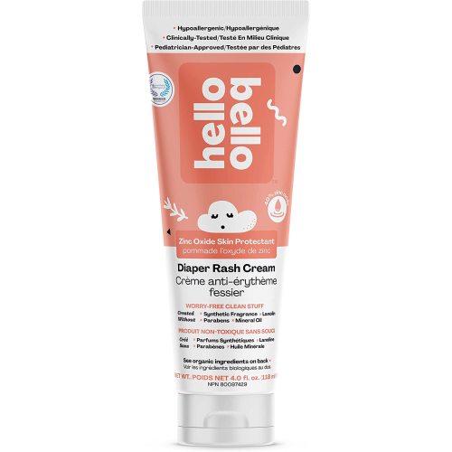 Hello Bello Diaper Rash Cream, Vegan Cruelty-Free Non-Nano Zinc Oxide, 4 fl. Oz