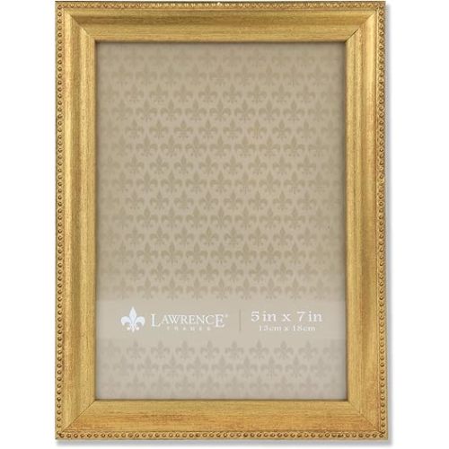 Lawrence Frames Classic Bead Picture Frame, 5x7, Gold