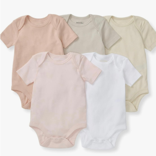 Burt's Bees Baby Unisex Baby Bodysuits, 5-pack Short & Long Sleeve One-pieces, 100% Organic Cotton Bodysuit