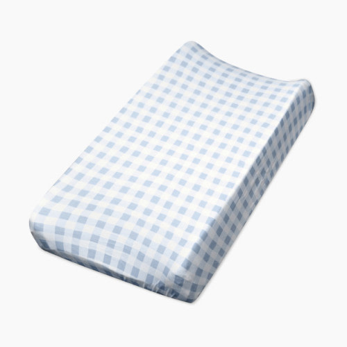 Organic Cotton Changing Pad Cover - Blue Painted Buffalo Check
