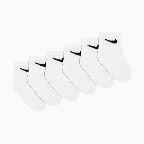 Nike Swoosh Ankle Socks (6 Pack) - White, 6-12 M