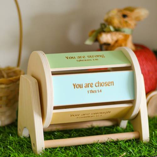 Devotion Drum - Spinning Drum Toy, Catholic Toy, Educational Toy, Nursery Decor, Religious Baby Gift, Montessori Baby Toy