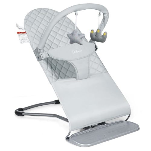 Orzbow Baby Bouncer, Portable Infant Seat for 0-12 Months, Up to 20 lbs | Adjustable Baby Bouncer Seat and Toddler Chair with Removable Play Bar, 3 Ergonomic Recline Positions, Lightweight & Foldable