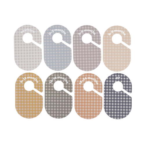 3 Sprouts Baby Closet Dividers (Newborn to 24 Months) – Set of 8 - Gingham