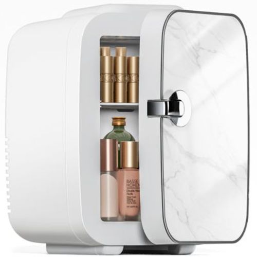 Portable Small Refrigerator Mini Fridge 4l/6 Can Cooler & Warmer Compact Fridge For Home And Car | Sweetcrispy - Marble