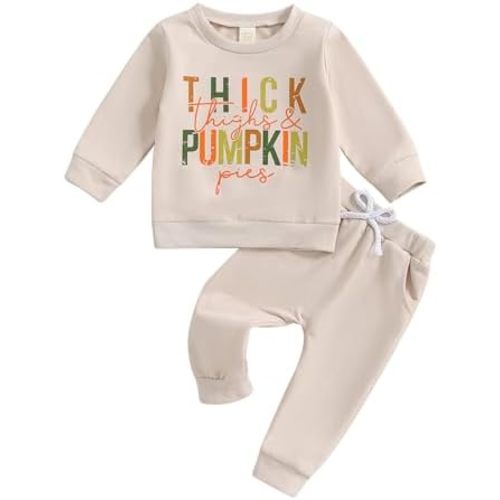 Kupretty Toddler Baby Boy Fall Winter Clothes Letter Graphic Long Sleeve Sweatshirt Pullover Tops + Joggers Pants Outfit Set