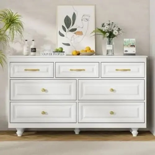 white dresser with gold handles - Google Shopping