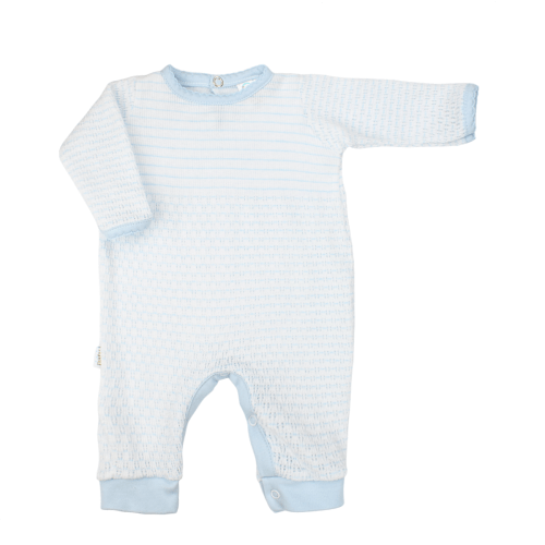 Size: variant=44088704073975 - Pinstripe Romper with Pima Trim – PatyInc