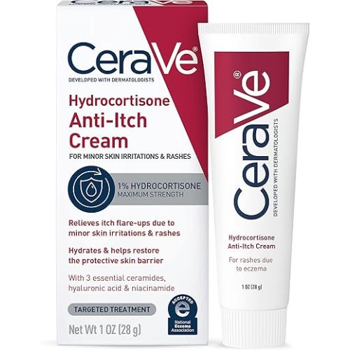 CeraVe 1% Hydrocortisone Anti-Itch Cream | Fragrance-Free Relief for Eczema-Prone & Dry Skin | 1 Ounce