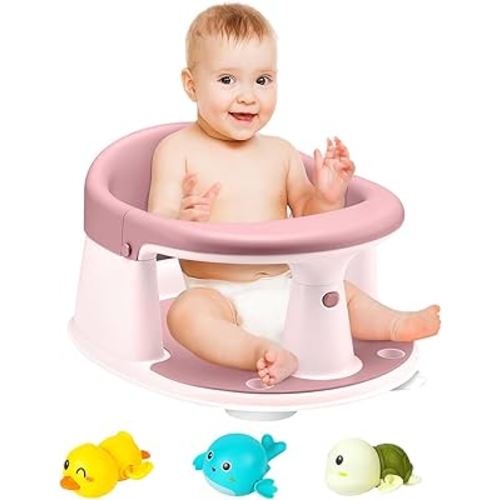 Baby Bath Seat, Infant/Toddler Sit Up Bathtub Seat for 6-12-24 Months, Baby Bath Essentials, Great Shower Gifts for Newborn and New Mothers