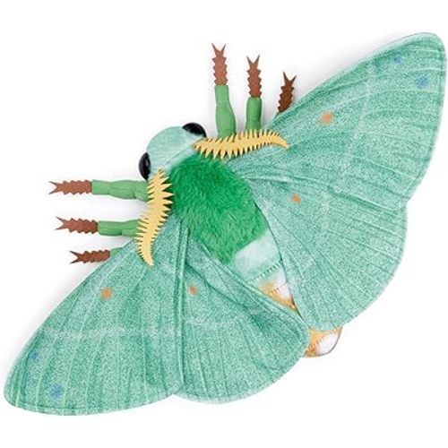 FRANKIEZHOU Realistic Emerald Moth Plush Animal - Green 10 Inch,Butterfly Moth Plush Toy, Beautiful Moth Stuffed Toy, Girls Toy,Moth Toy for Kids, Home Decor, Cuddle Toy