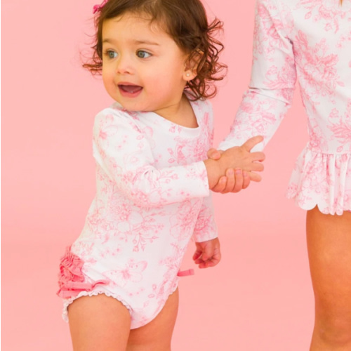 Floral Long Sleeve One Piece Rash Guard