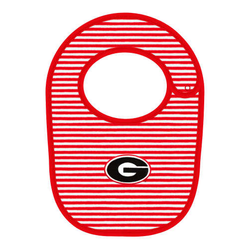 Georgia Bulldogs Striped Newborn Bib | College Baby