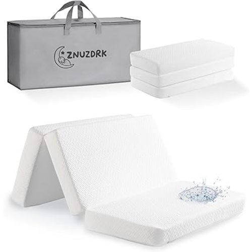 Pack and Play Mattress 38"x26", Tri-fold Portable Pack N Play Mattresses for Playpens, Dual-Layer Crib Mattress with Waterproof Washable Breathable Cover for Infants and Toddlers