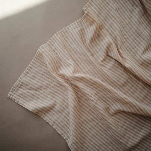Organic Muslin Swaddle || Natural Stripe