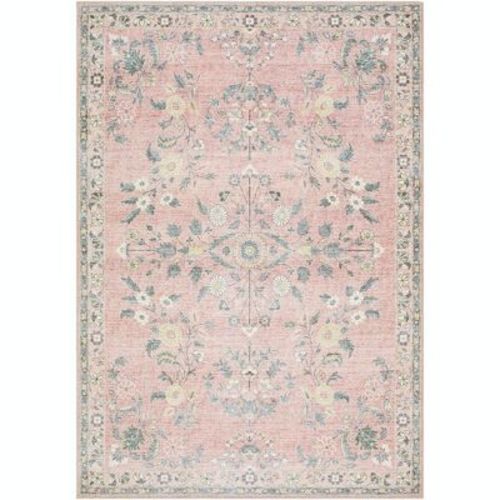 Mark & Day Jeaneen 7'6"x9'5" Rectangle Washable Woven Indoor Area Rugs Light Grey/rust