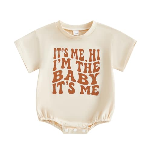 Lucikamy Newborn Baby Boy Girl Summer Clothes Funny Print Sweatshirt Romper Oversized Infant Short Sleeve Bodysuit