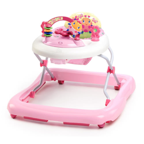 Bright Starts JuneBerry Walk-A-Bout Baby Walker and Entertainer, Removeable Floor Toy, with Easy Fold Frame for Storage, Ages 6 Months +
