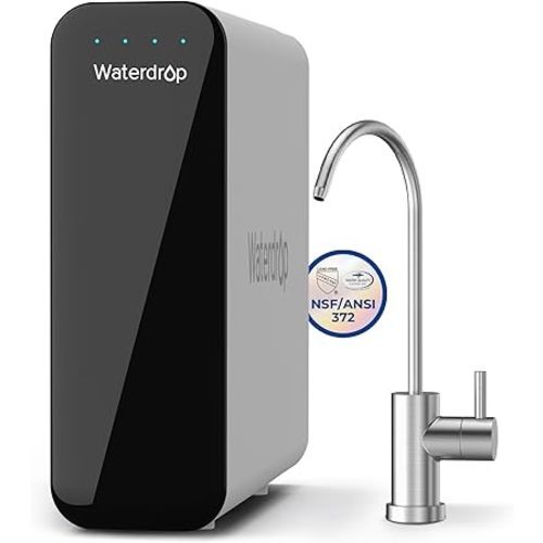 Waterdrop TSU 0.01μm Ultra-Filtration Under Sink Water Filter System, 3-Stage Tankless Undersink Water Filtration with Faucet, Smart Panel, No Waste Water, No Electricity Required, Does not Lower TDS
