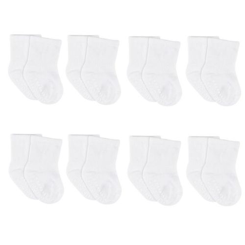 Gerber Baby Wiggle-proof™ Jersey Crew Socks - White - 6-12 Months - 8-pack