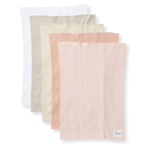 Solid Organic Cotton Burp Cloths 5 Pack Pink Sand
