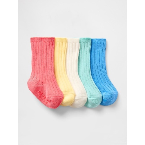 Baby Rainbow Rib Crew Socks (5-Pack)