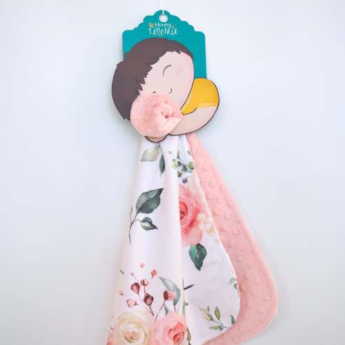 Mini Minky - Peach Floral Blanket
