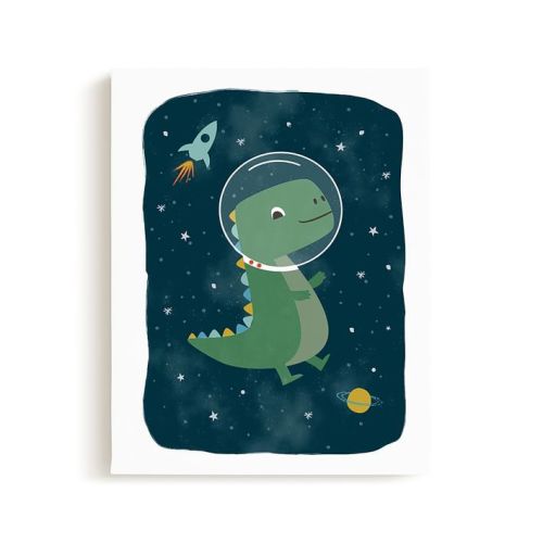 Minted® Dinos in Space Framed Art by Annie Holmquist | Pottery Barn Kids