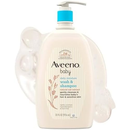 Aveeno Baby Daily Moisture Body Wash & Shampoo with Oat Extract, 33 fl. oz