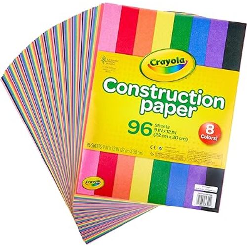 Crayola 9" x 12" 8-Assorted Color Construction Paper - 96/Pack