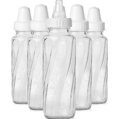 Evenflo Feeding Classic Glass Bottle, Twist Bottles, 8 Oz, 1-Pack of 6 Bottles