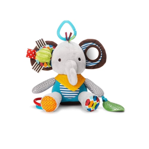 Skip Hop Bandana Buddies Baby Activity and Teething Toy with Multi-Sensory Rattle and Textures, Elephant