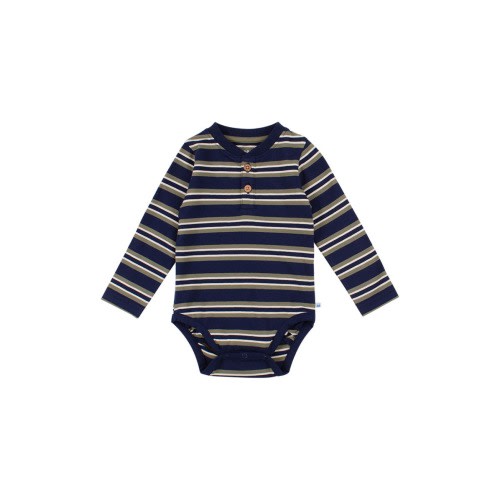 Long Sleeve Henley Bodysuit, 0-3M