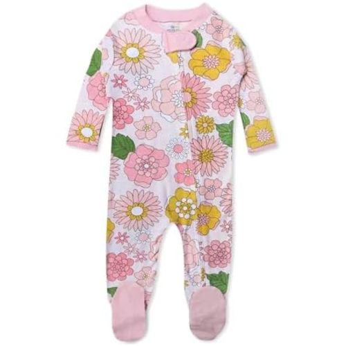HonestBaby Sleep & Play Footed One-Piece Pajama Sleeper, Flowers Flowers