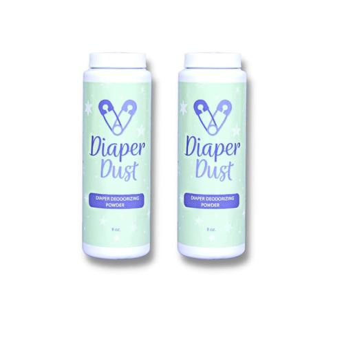 Diaper Dust - Diaper Deodorizing Powder with Activated Charcoal - Diaper Odor Eliminator, No Diaper Pail Needed, Portable and Unscented - Dusting Powder Diaper Smell Eliminator, 2 Pack
