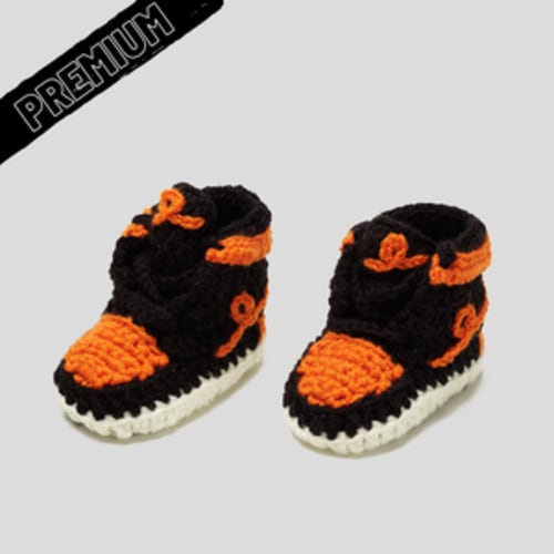 Baby Crochet IB-1 Pumpkin (Soft felt non-slip bottom & Shoe Box) – ItzzyBitzzy