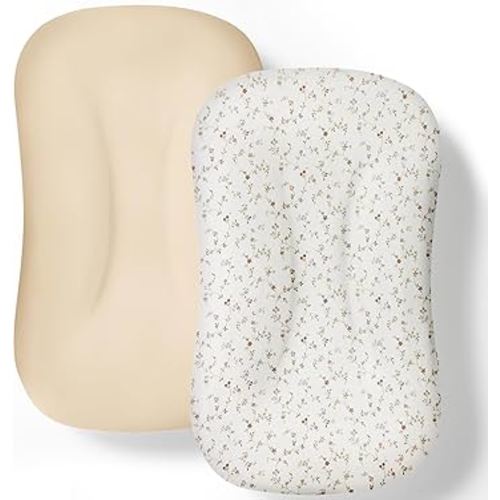 Baby Lounger Cover 2 Pack - Silky Soft and Breathable Infant Lounger Cover, Newborn Lounger Slipcover for Baby Boys Girls, Fits Cpzzkq & Most Loungers, Cover Only, White