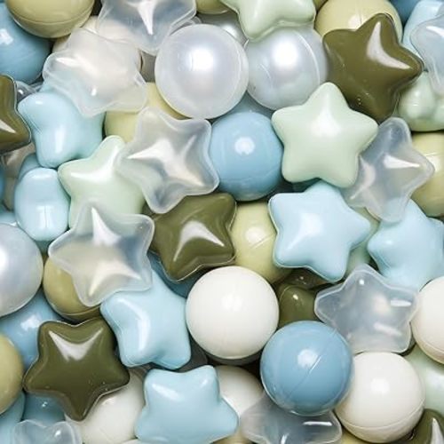 TRENDPLAY Star Ball Pit Balls 50 100 200 500 for Toddlers - Ball Pit Ball Shapes for Boys Girls Fun, Birthday Party, Christmas Decoration