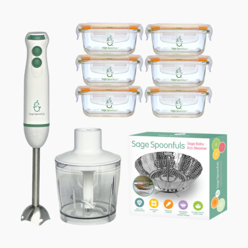 Sage Spoonfuls Baby Food Maker Set with Tough Glass Jars - 10 Piece