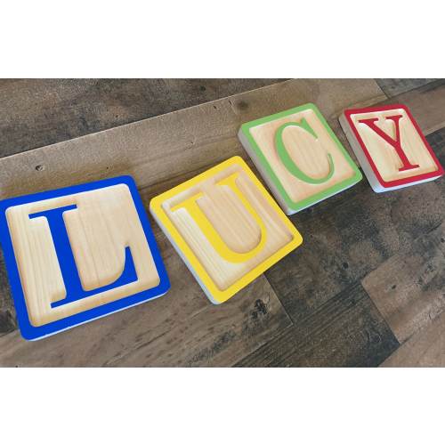 Wood Block Nursery Letters, Baby Name, Individual Wood Letters, Wooden letters over the crib, child play, kids toy