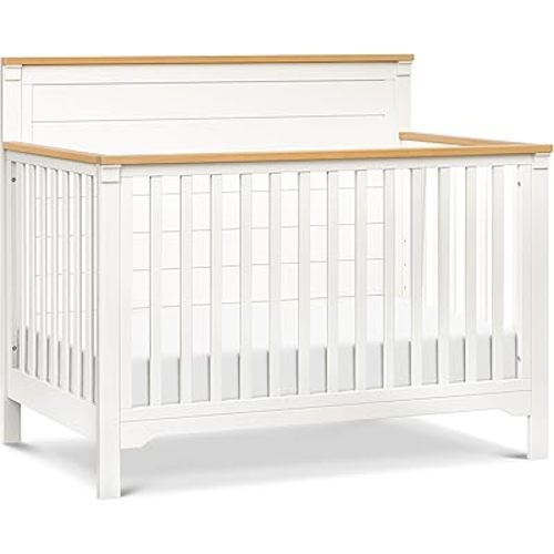 Davinci Shea 4-in-1 Convertible Baby Crib, Warm White and Honey